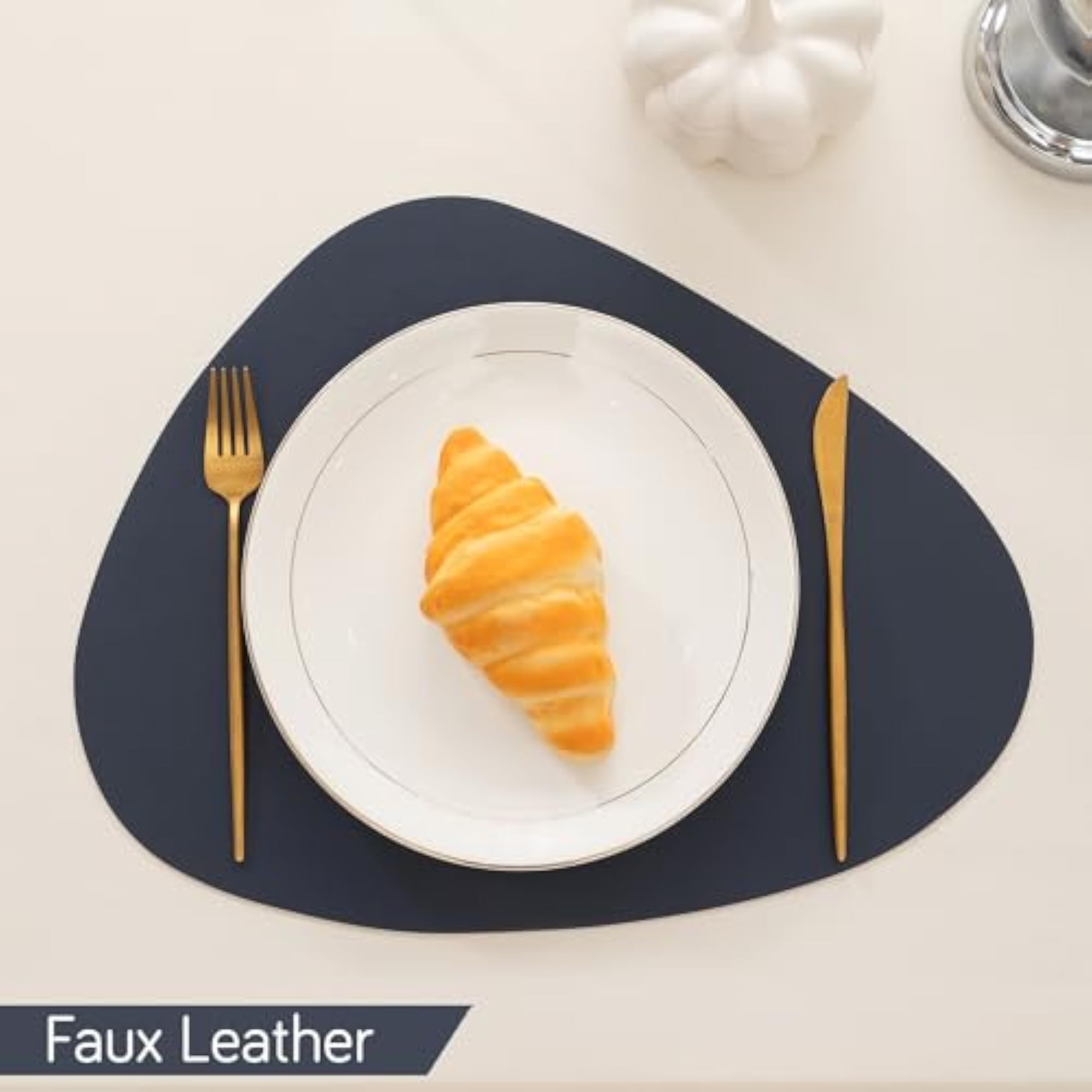 Faux Leather Placemats Set of 6 for Dining Table